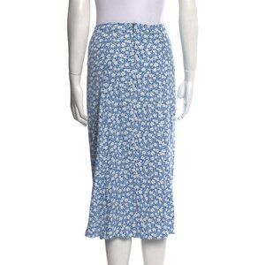 REFORMATION Floral Print Midi Length Skirt Size S Midi Slit High Rise